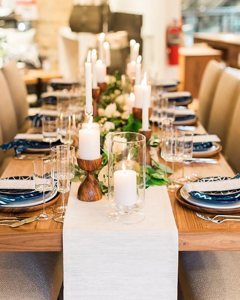 B.Cool B-COOL White Table Runners 2Packs 13x108inch Burlap Linen Style Rustic Farmhouse Table Runner Wedding Farmhouse Boho Dining Party Home Decoration - Image 5